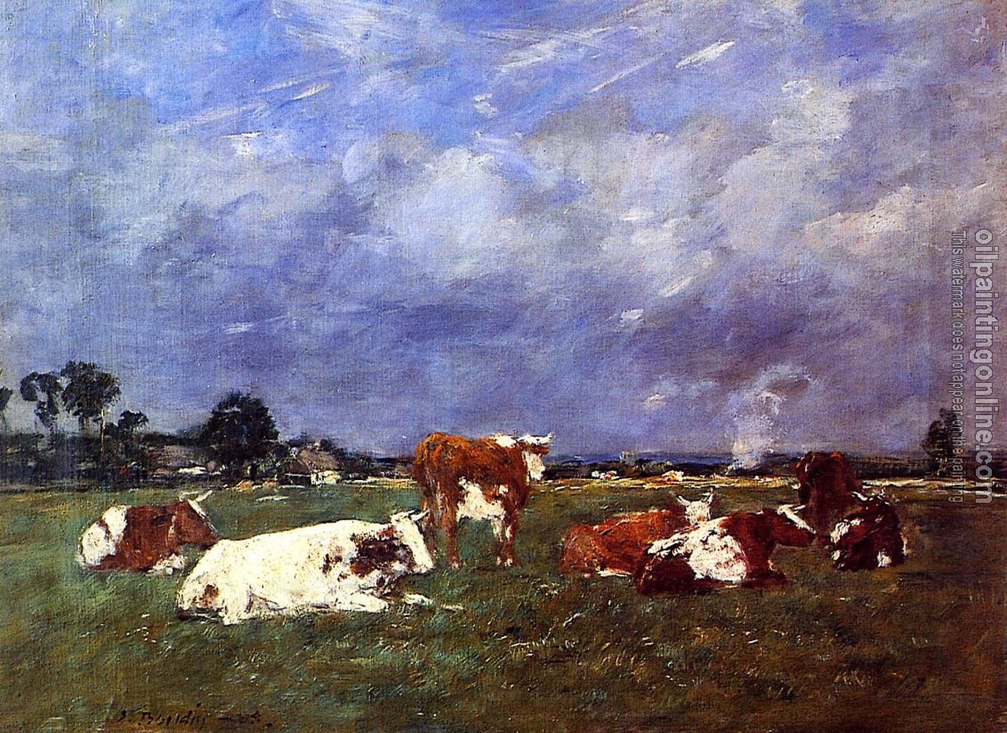 Boudin, Eugene - Cows in Pasture